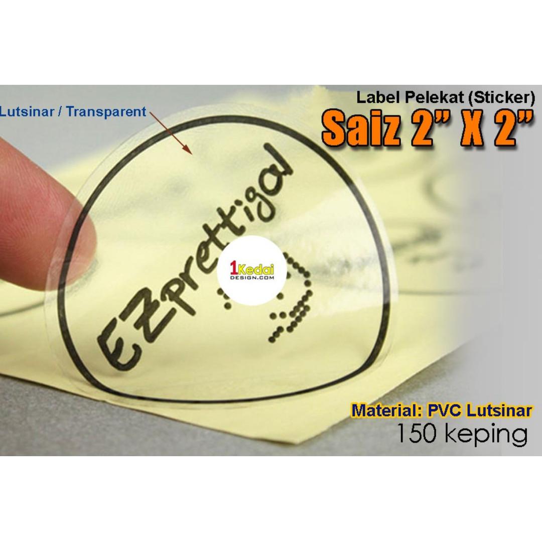 Sticker Bulat Lutsinar 150pcs 50x50mm Books Stationery Stationery On Carousell