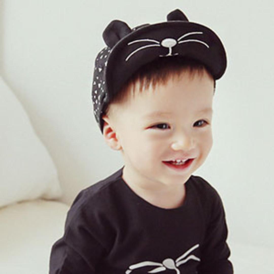 Stock Korean Kitty Cat Husk Baby Boy Baseball Cap Sun Hat