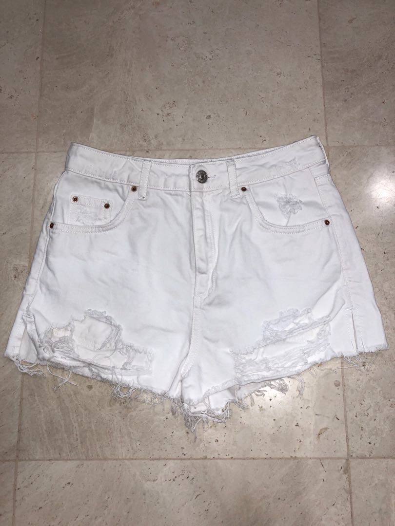 white mom shorts