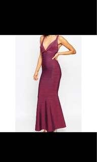 Long fishtail bandage dress