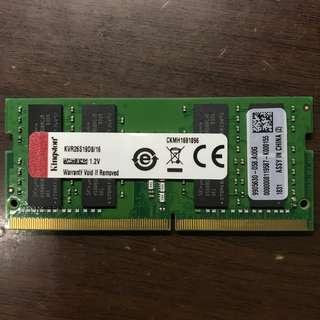 Kingston DDR4 2666MHz 16GB SODIMM(Notebook用)