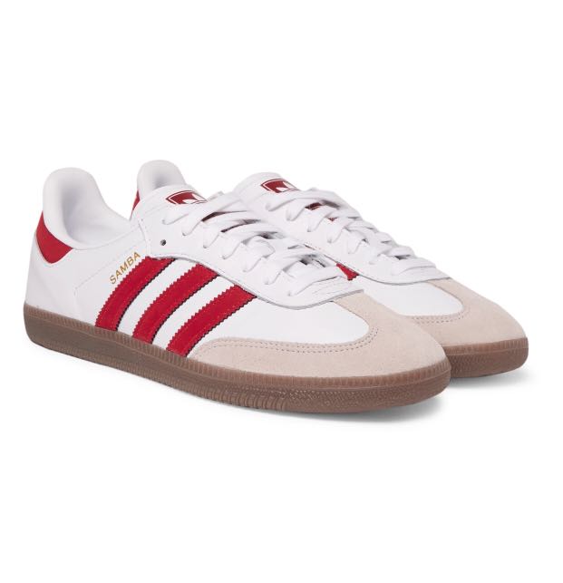 white and red sambas