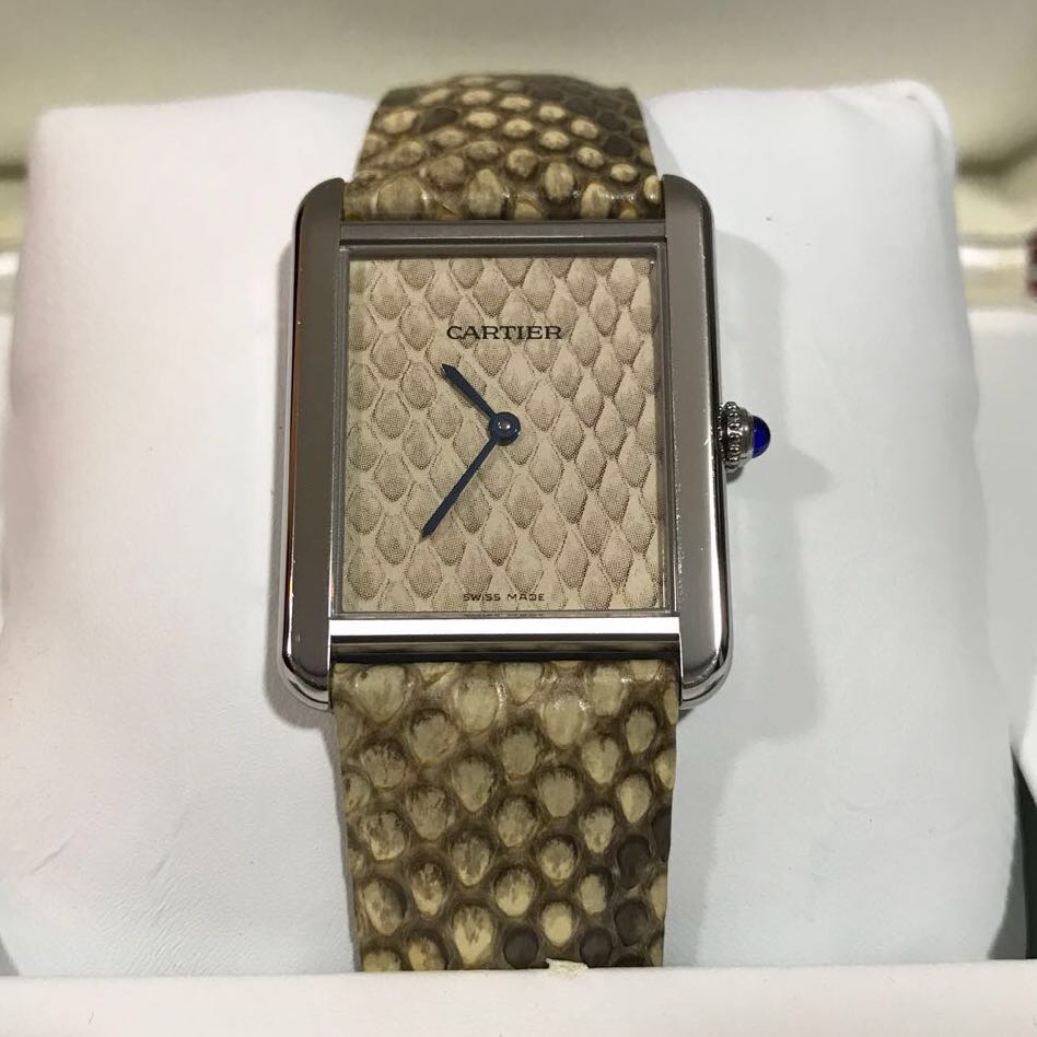 Cartier Tank Solo - Rare Boutique Exclusive Special Edition Python ...
