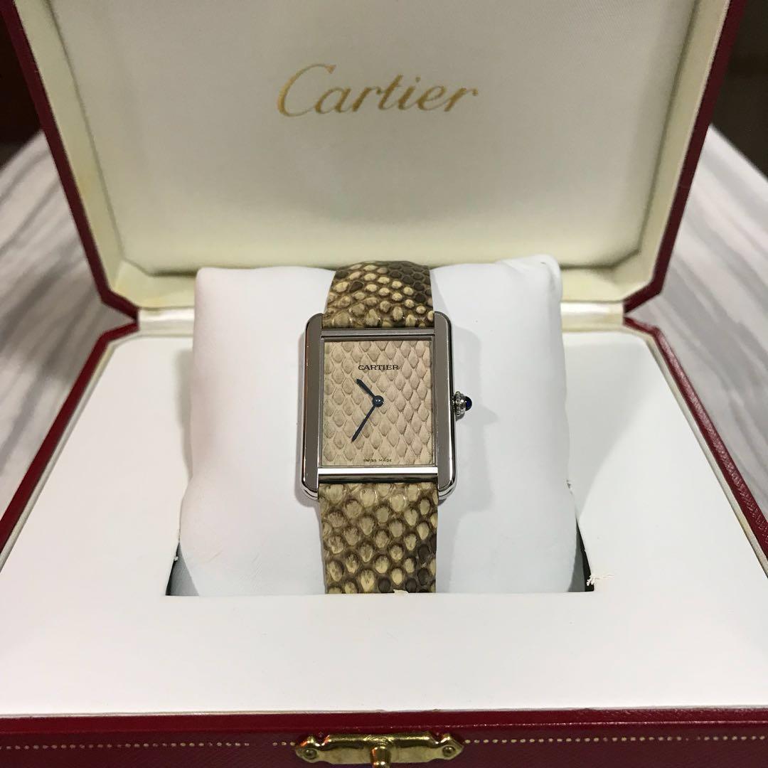 Cartier Tank Solo - Rare Boutique Exclusive Special Edition Python ...