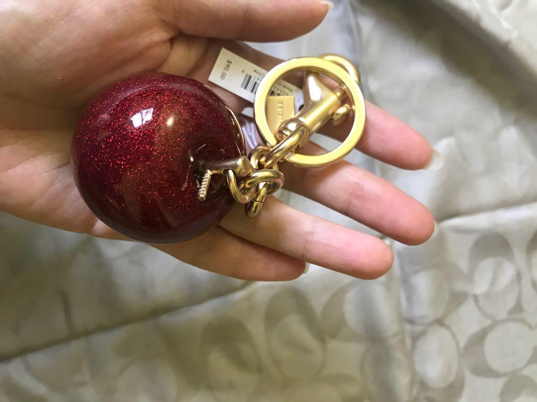 Coach apple keychain sale