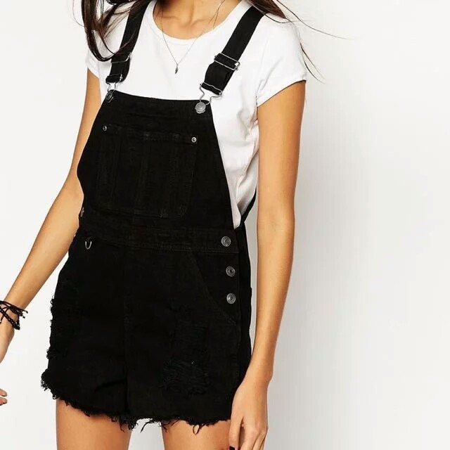 cotton black overalls