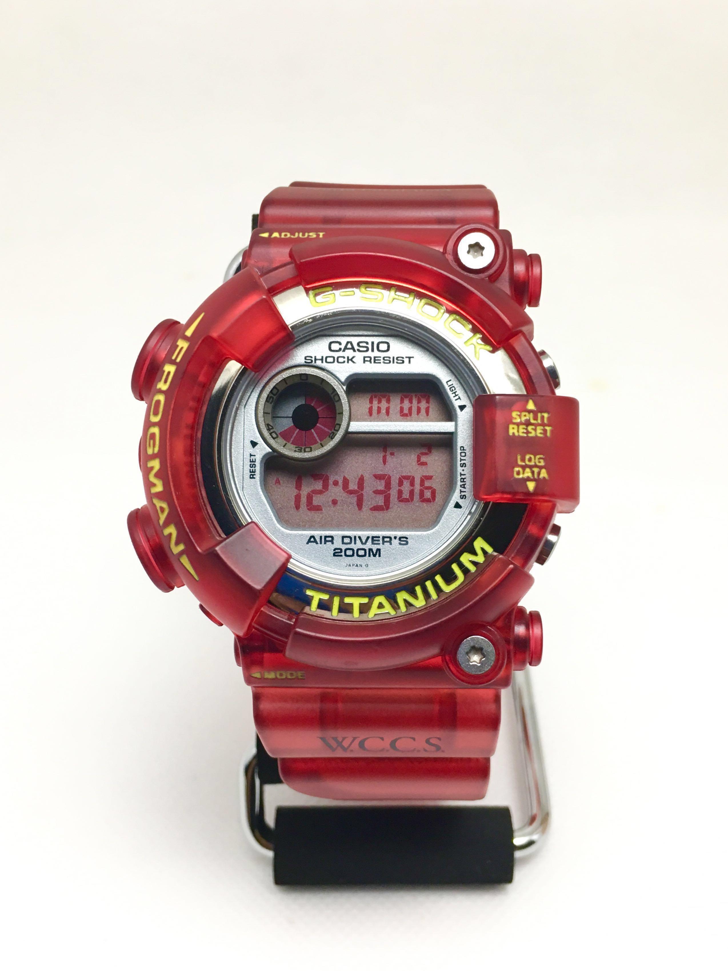 G Shock Frogman DW8201 World Coral Manta Ray Dye Red Red LCD Digit