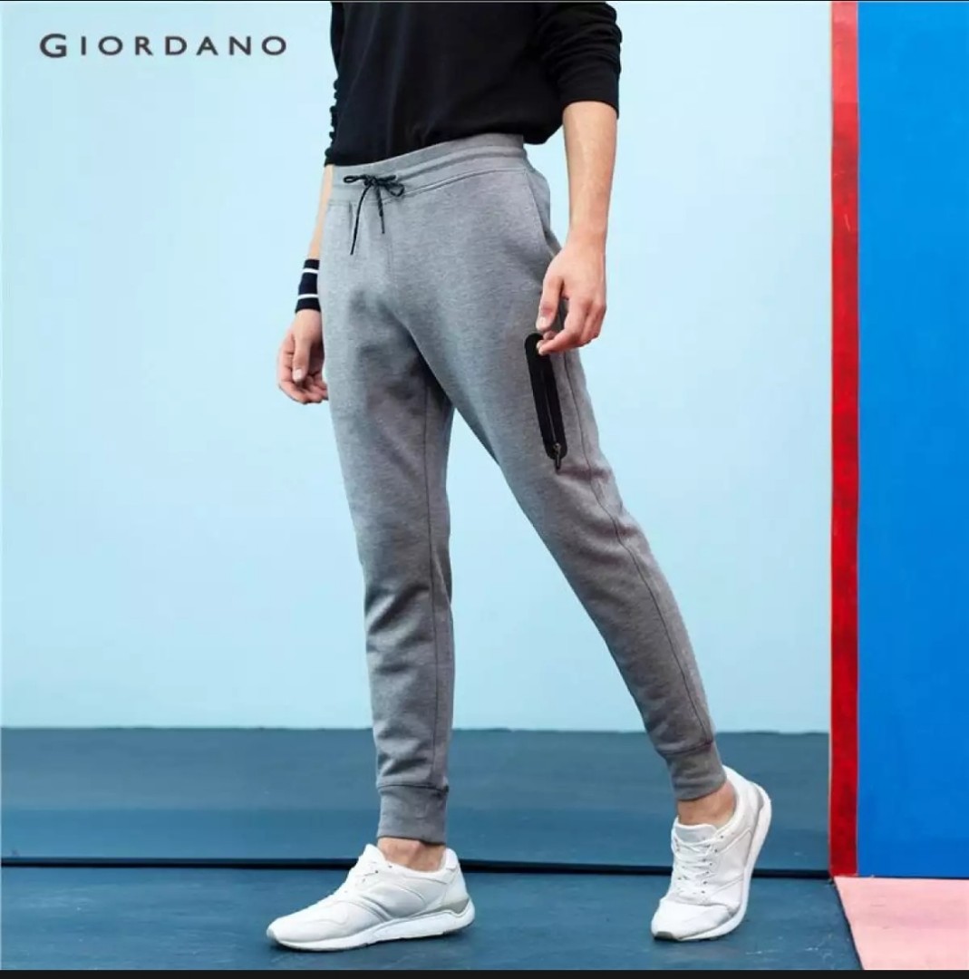 Giordano Men Double Knitted Zip Joggers