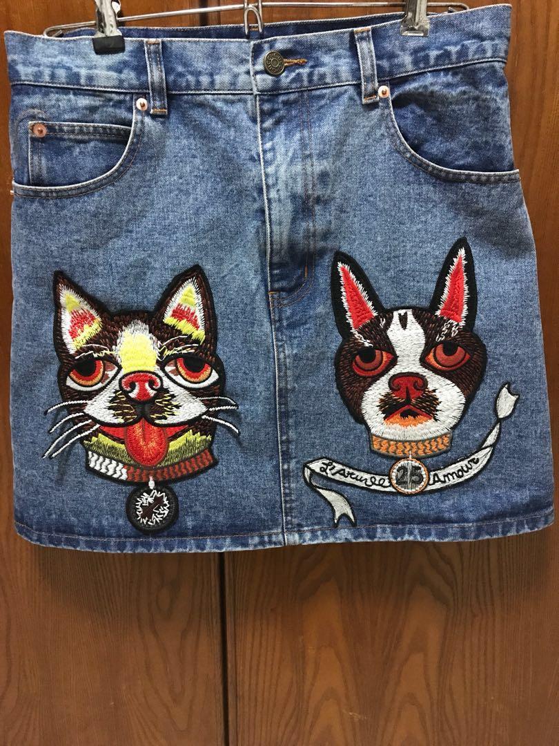 gucci jeans skirt