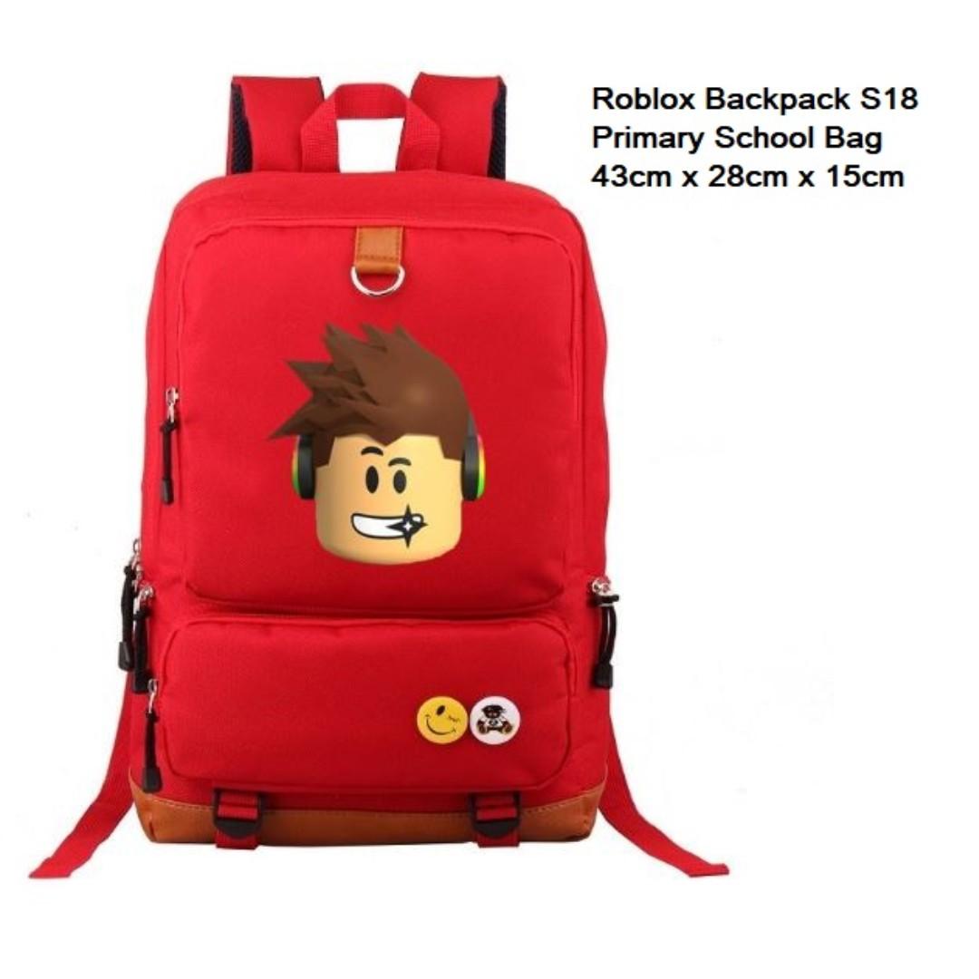 In Stock Roblox Design Backpack Roblox School Bag Red Only Luxury Bags Wallets Backpacks On Carousell - blue leather backpack roblox