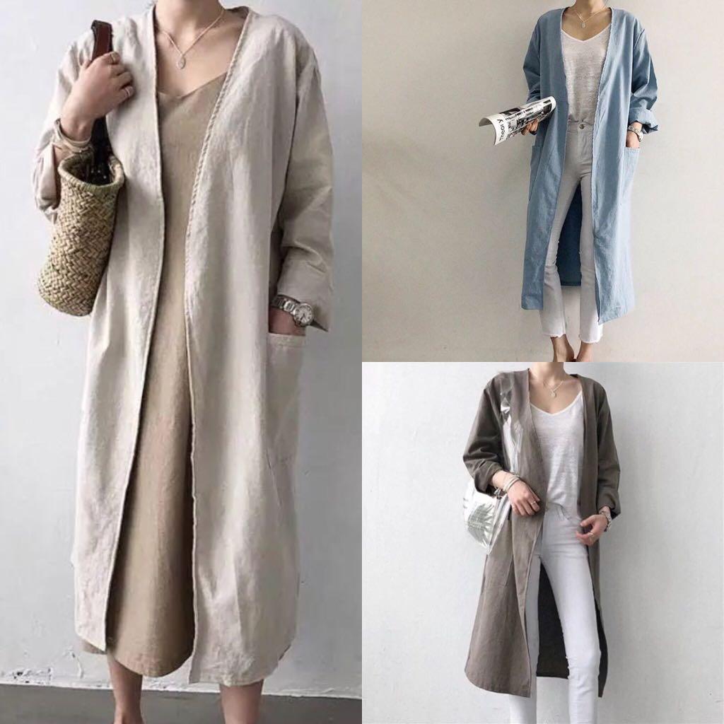 long linen cardigan womens