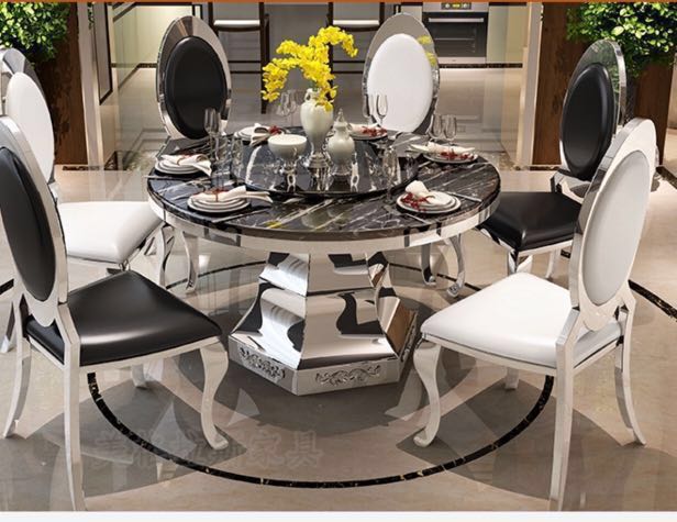 Luxury Marble Round Dining Table Furniture Tables Chairs On Carousell