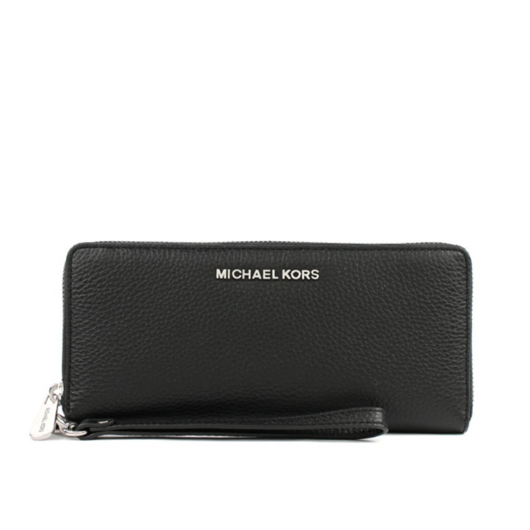 black and silver michael kors wallet