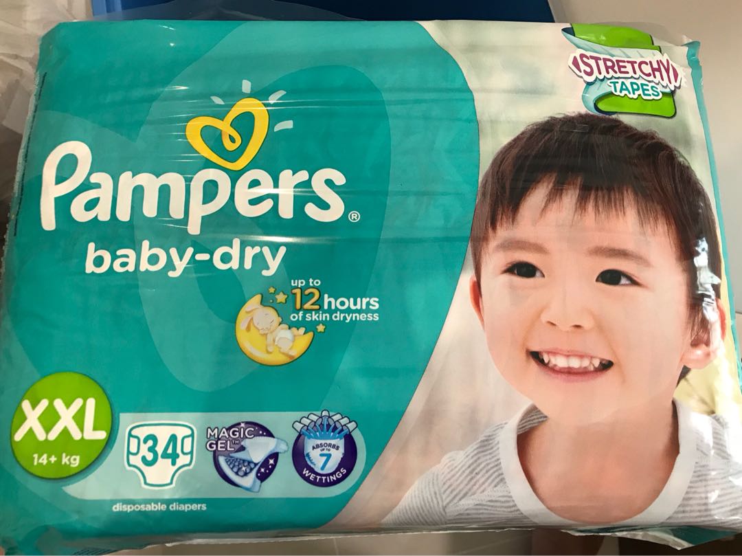 Pampers Baby Dry Diapers XXL size, Babies & Kids, Bathing & Changing