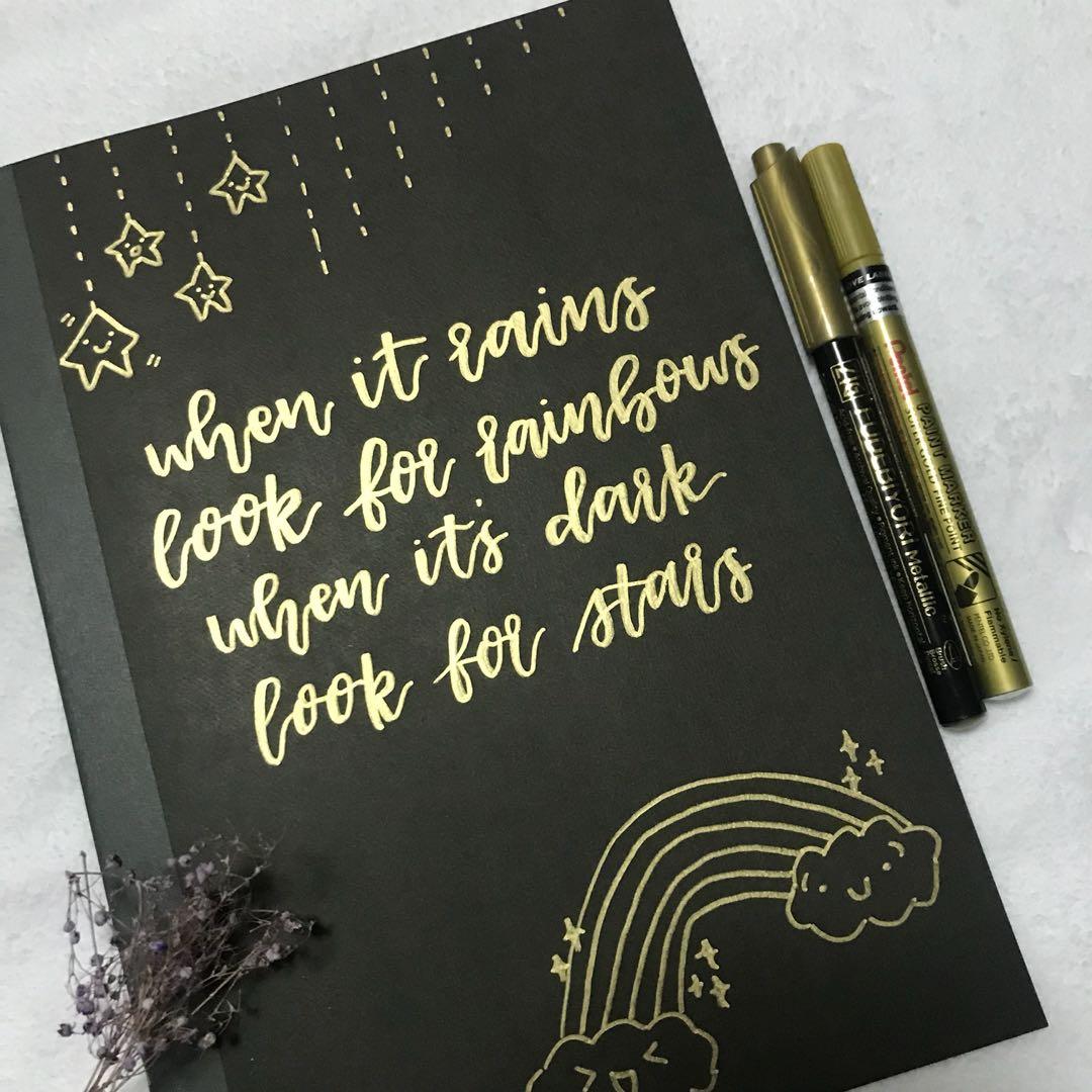 Design Notebook Calography Personalised Calligraphy/Lettering Cards/Notebooks/Posters, Hobbies ...