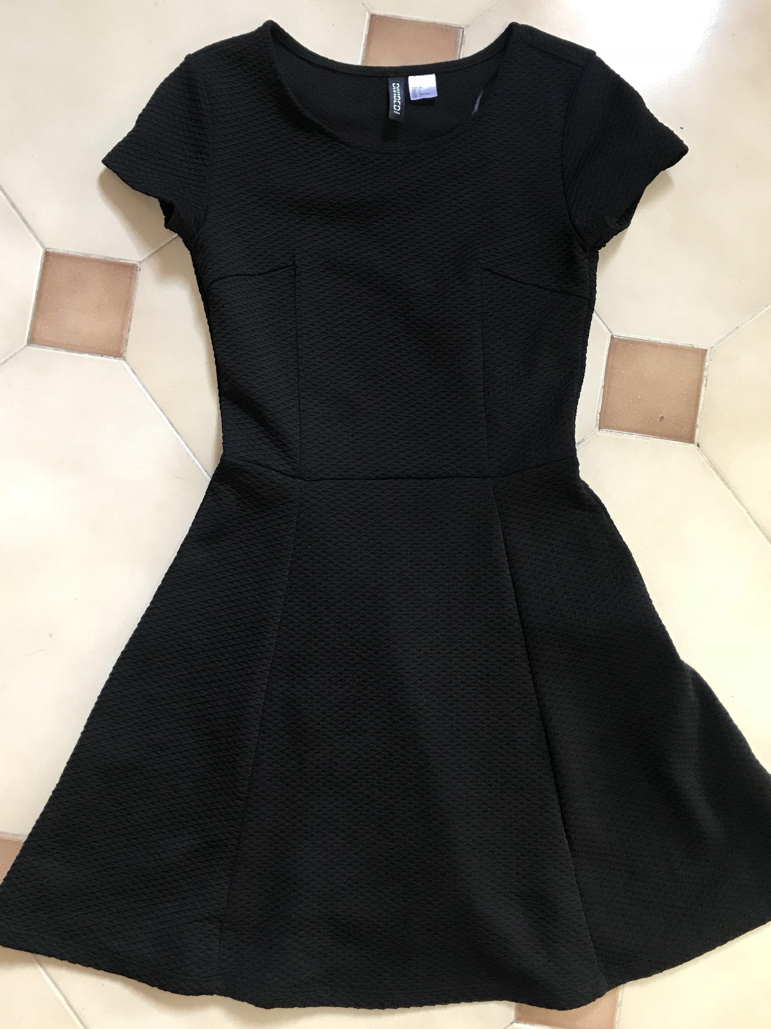 plain black skater dress