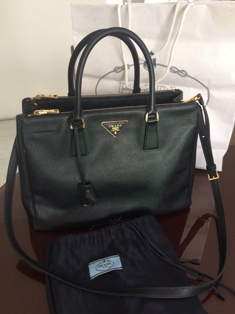 Prada Saffiano Double Zip 33cm