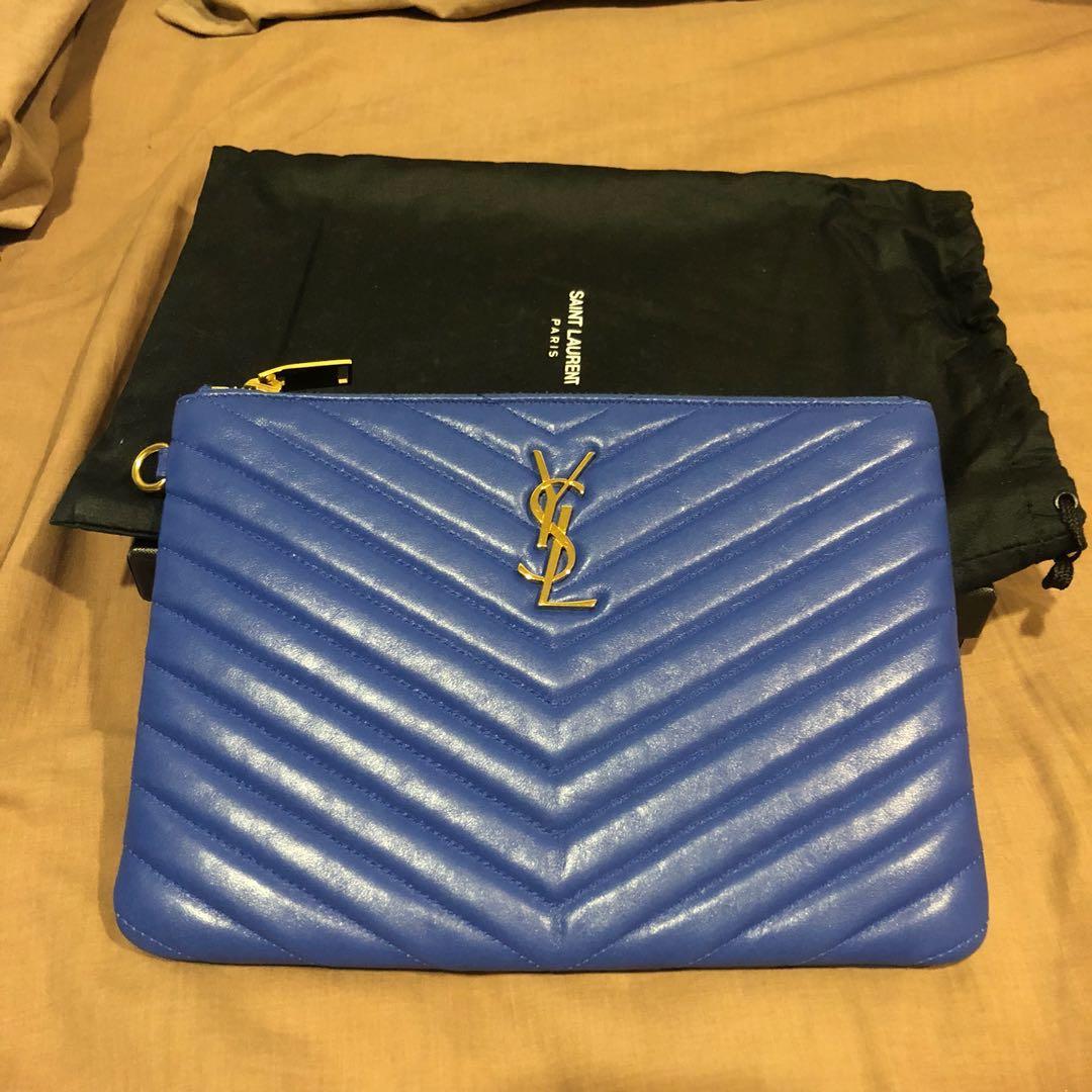 ysl monogram pouch wristlet bag