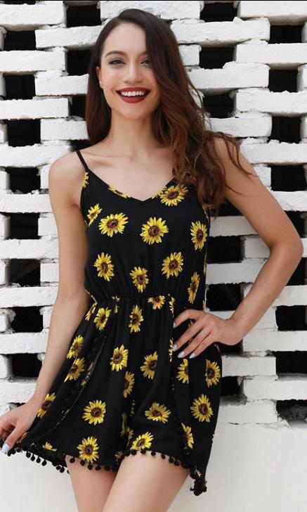Sunflower romper Women s Fashion Dresses Sets Rompers on