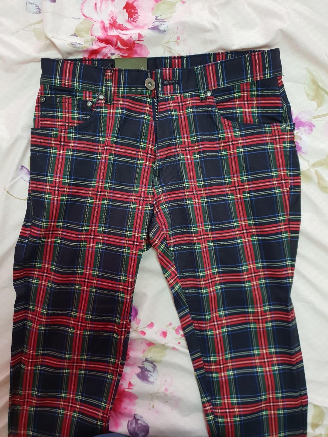 zara men's plaid pants