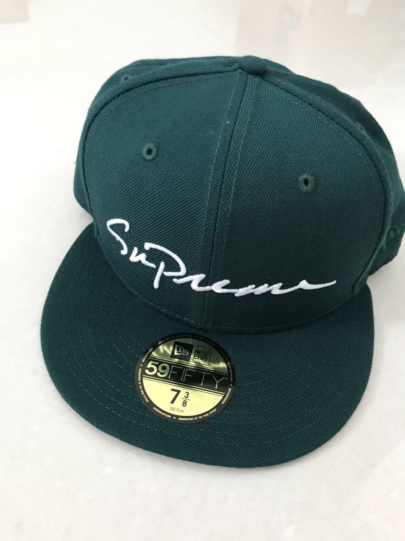 7 3/8 - Supreme FW18 New Era Classic Script 59 Fifty Cap, Men's