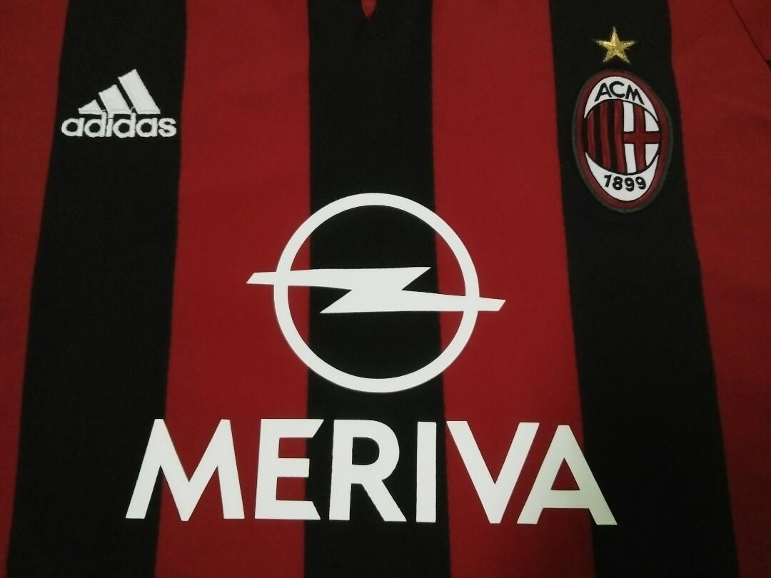 Ac Milan Home Kit Long Sleeve Jersey 03 04 Sports Athletic Sports Clothing On Carousell