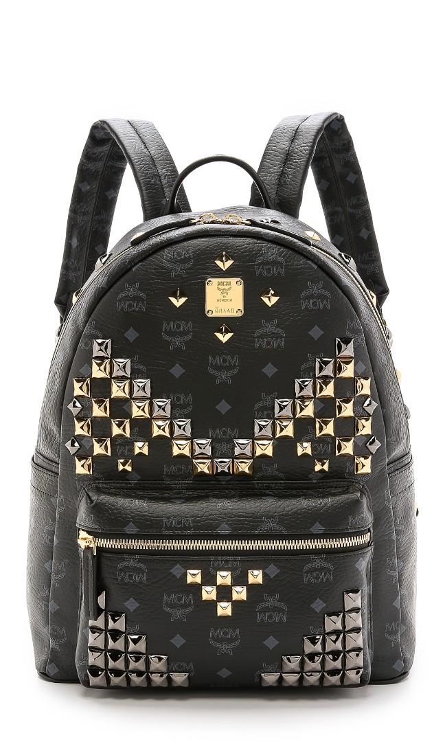 Mcm backpack black studded new arrivals
