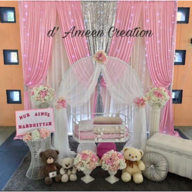Birthday Decoration Baby Shower Decoration Naming Ceremony Decoration First Month Celebration Pelamin Dais Wedding Majlis Cukur Rambut Naming Ceremony Deco Buai Cradle Home Services Others On Carousell,Home Entrance Decor Ideas