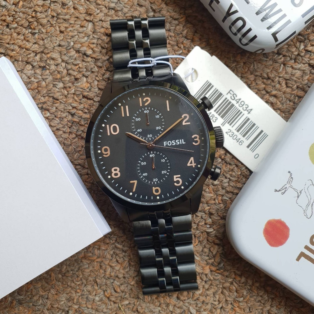 Fossil Townsman Chronograph Black Dial Smoke PVD Men s Watch
