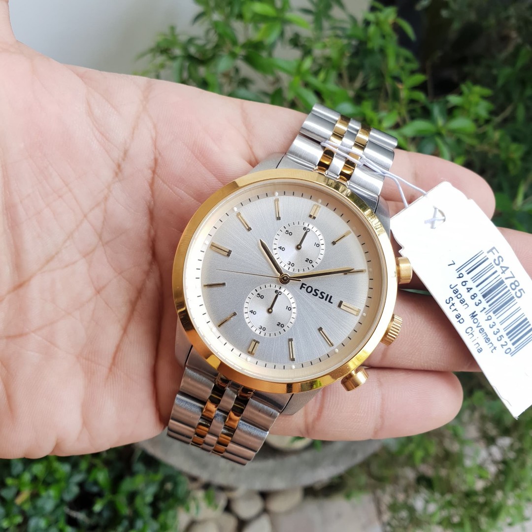Fossil two tone watch mens store