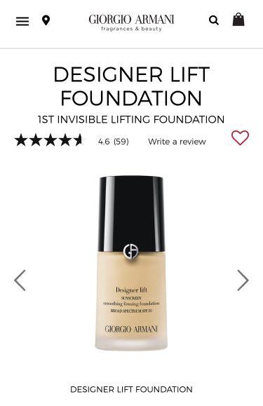 giorgio armani designer lift smoothing firming foundation spf 20