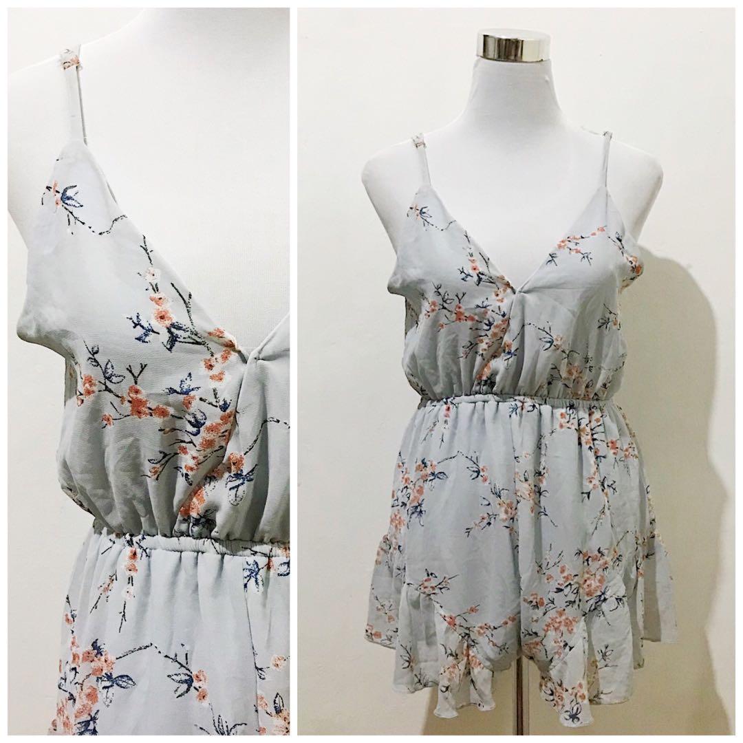 grey floral romper (Category: Rompers) located in Manila. Submitted by secondmanila (Listing ID 190878885, Image 1). Description: .