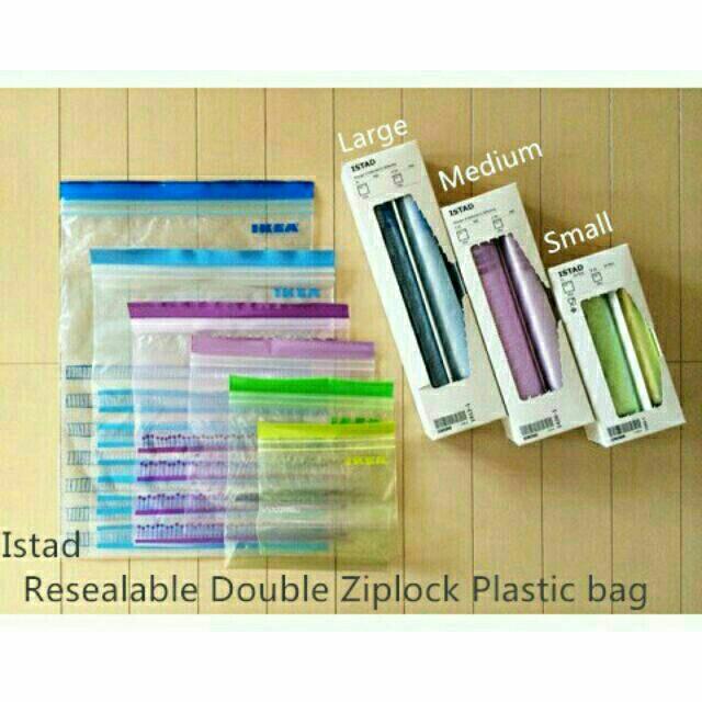 Ikea Istad Resealable Double Ziplock Plastic Bag Kitchen