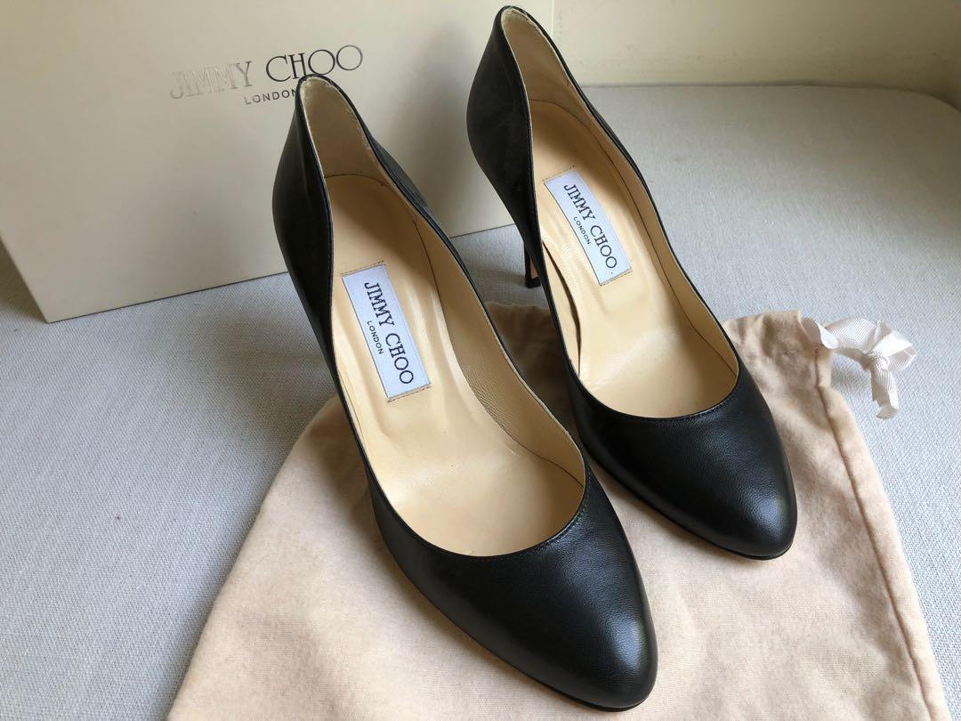 Jimmy Choo Romy 60 Black Leather Pumps Women s Fashion Footwear