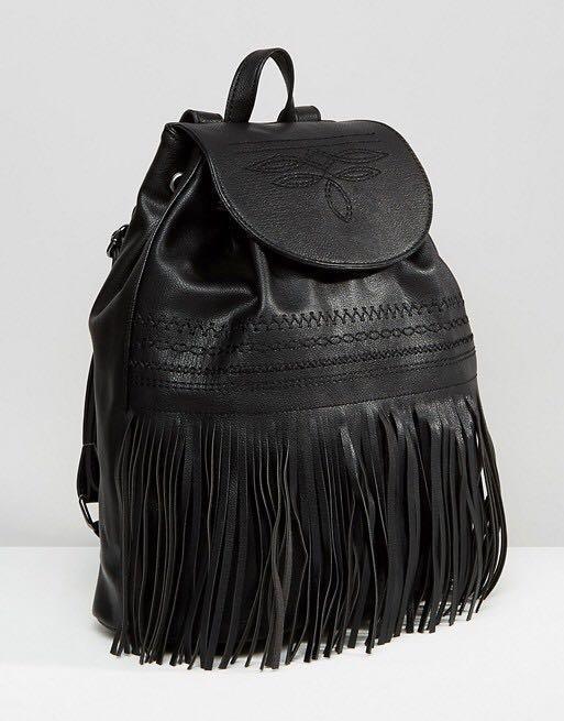 leather fringe backpack