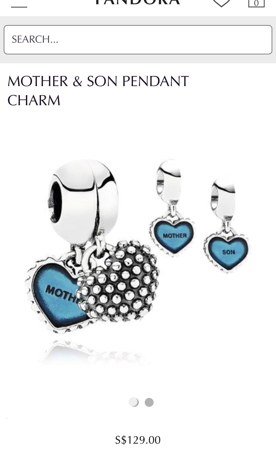 Pandora mother and son pendant charm best sale