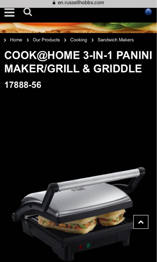 russell hobbs 3 in 1 panini grill