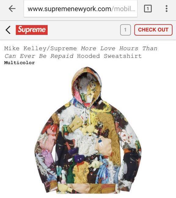 Supreme x sale mike kelley hoodie