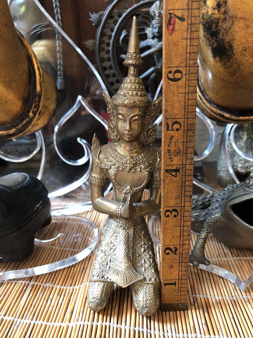 Vintage Brass Thai Buddha Kneeling Statue, Hobbies & Toys, Memorabilia