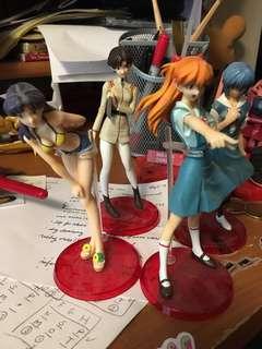 Set of four Evangelion figures models