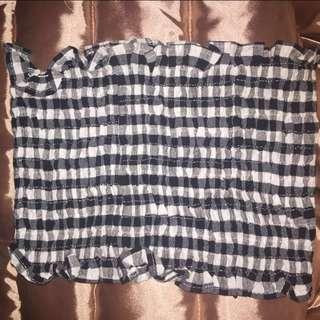 Gingham ruched crop top