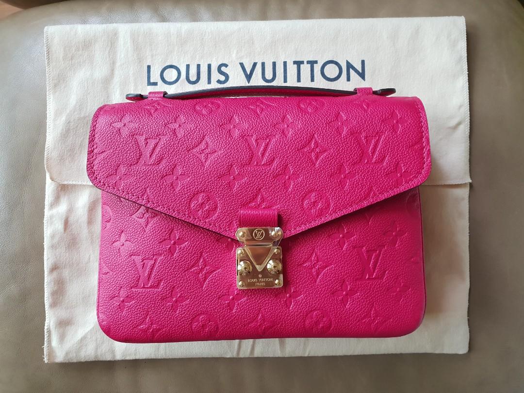Louis Vuitton Pink Monogram Empreinte Pochette Metis Leather ref