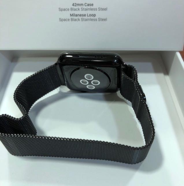 Apple Watch Series 3 Gps Cellular 42mm Space Black Stainless Steel Case With Space Black Milanese Loop Original Electronics Others On Carousell