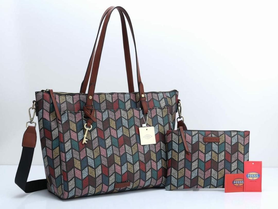 Fossil rachel store tote fall multi