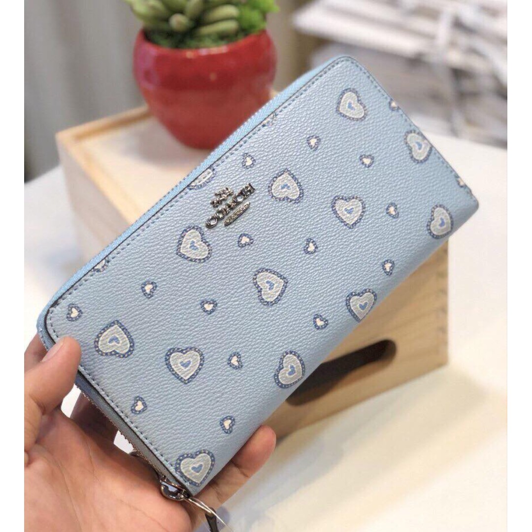 light blue coach wallet