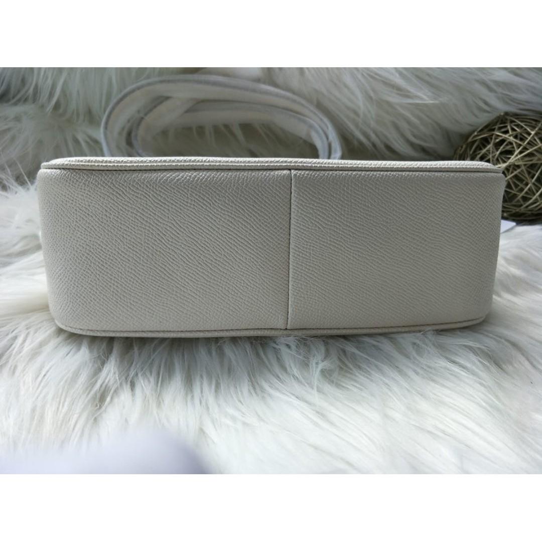 Authentic Coach Top Handle Crossbody Crossgrain Pouch F25591 Chalk