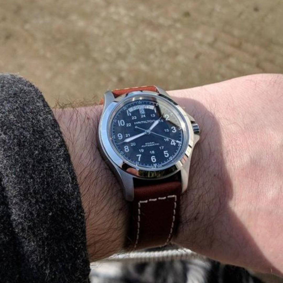 Bnib Hamilton Khaki King Automatic 40mm H64455533 Brown Leather Strap Mens Watch Men S Fashion Watches On Carousell