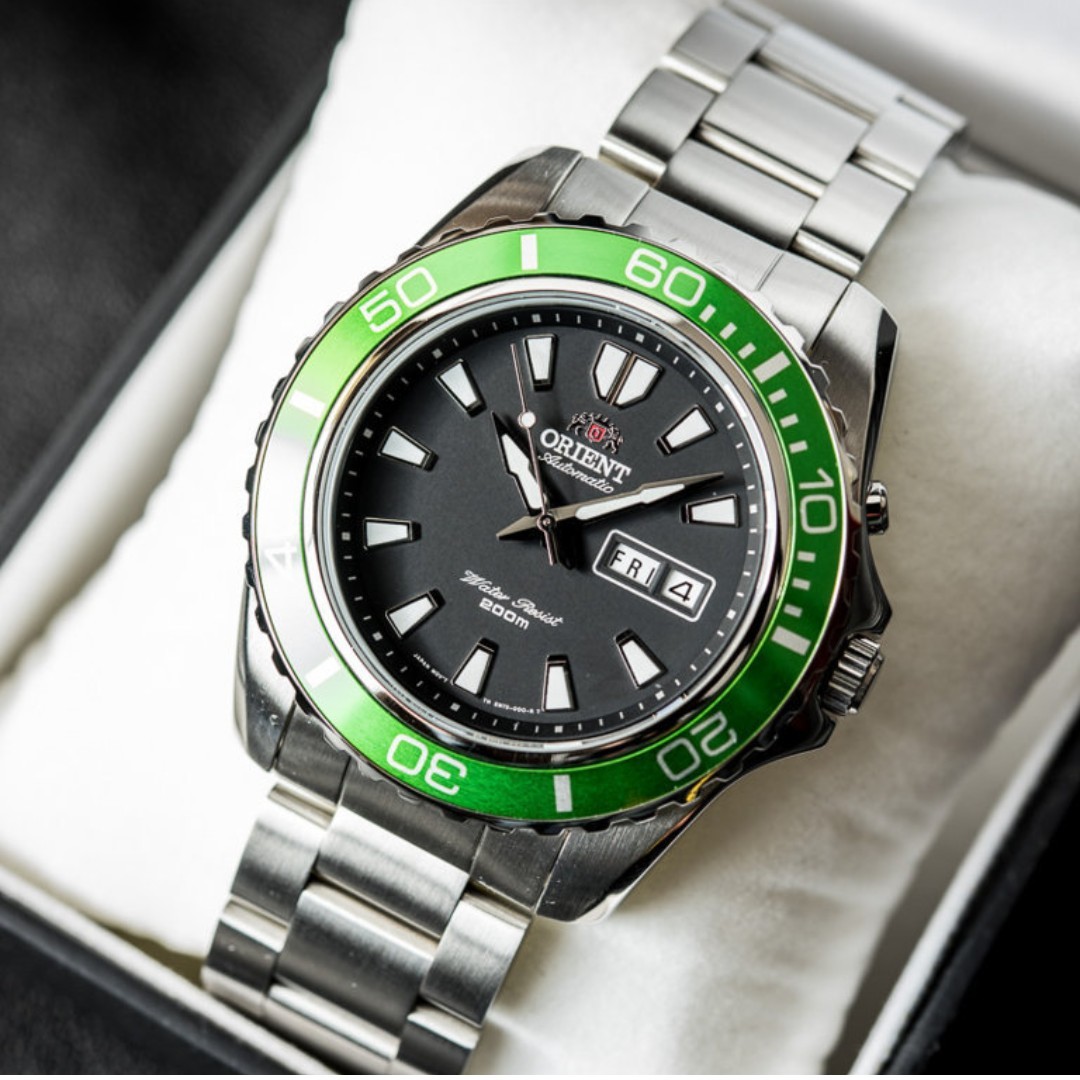 オリエント 自動巻 MAKO XL 200M グリーン FEM75003B9 - 腕時計(アナログ)