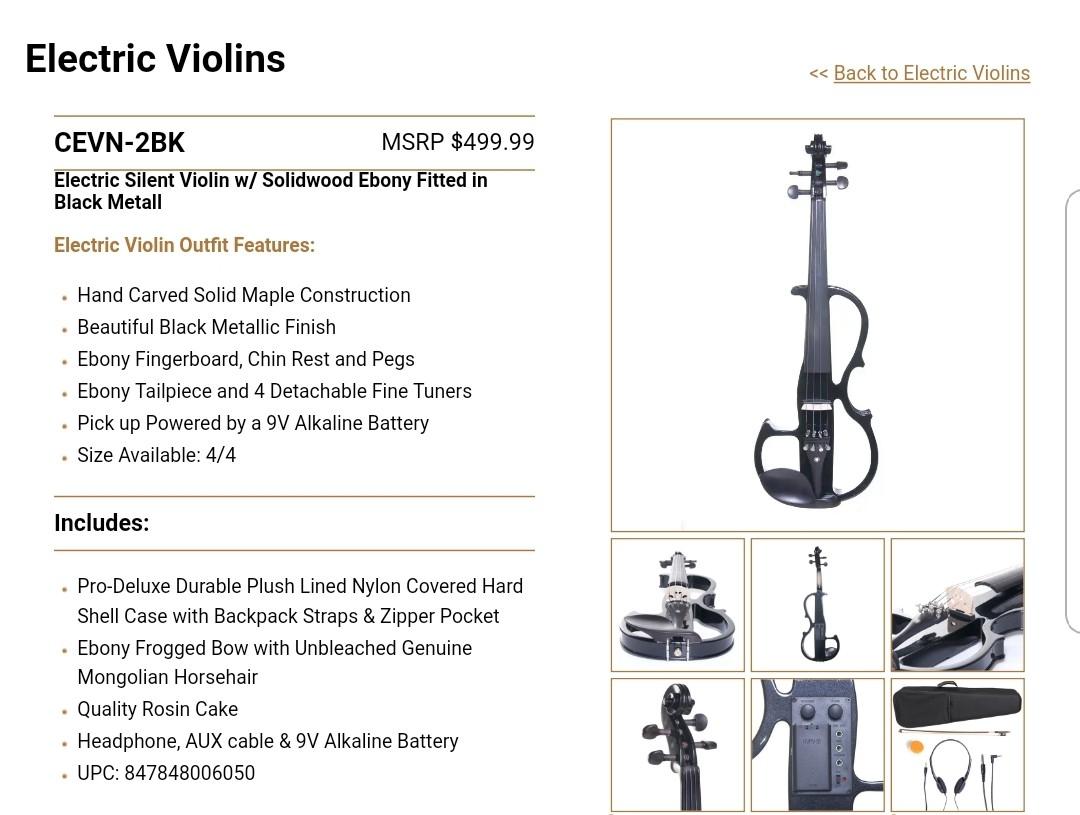 Cecilio cevn 2bk store electric violin