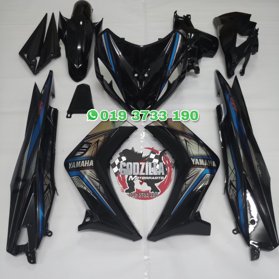 Coverset Yamaha Lc135 V1 Spark Chrome Biru 135lc Auto Accessories